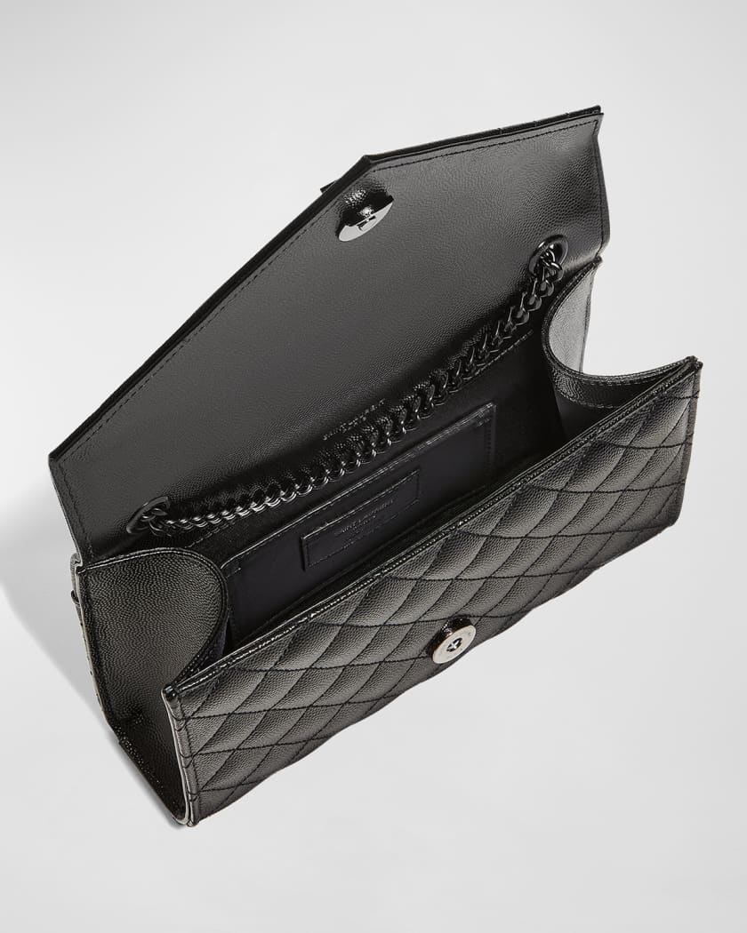 Saint Laurent Small YSL Quilted Satin Wallet on Chain - Bergdorf Goodman