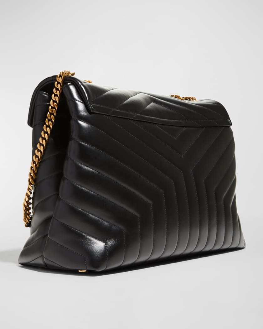 SAINT LAURENT Loulou small bag in beige quilted leather