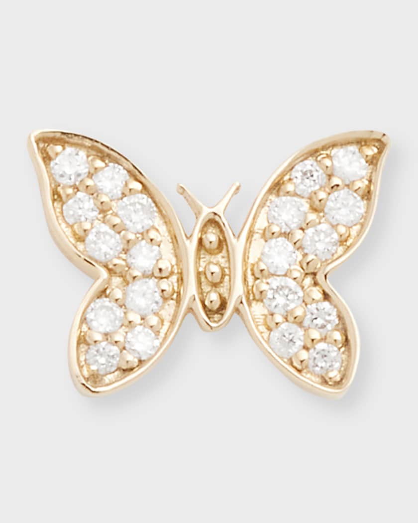 Sydney Evan | Shop Sydney Evan 14K Gold & Bezel Diamond Tiny Plumeria Stud Single