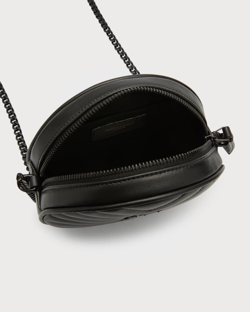 Saint Laurent Vinyle Round Quilted Leather Camera Bag