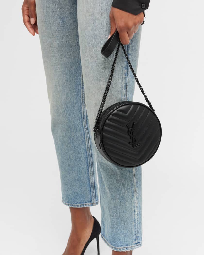 Ysl black round bag clearance