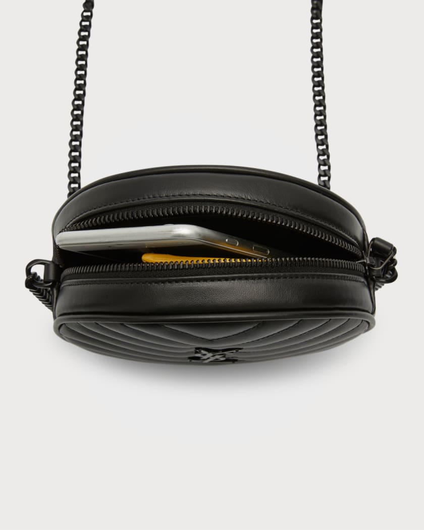 SAINT LAURENT Vinyle Round Camera bag in Black