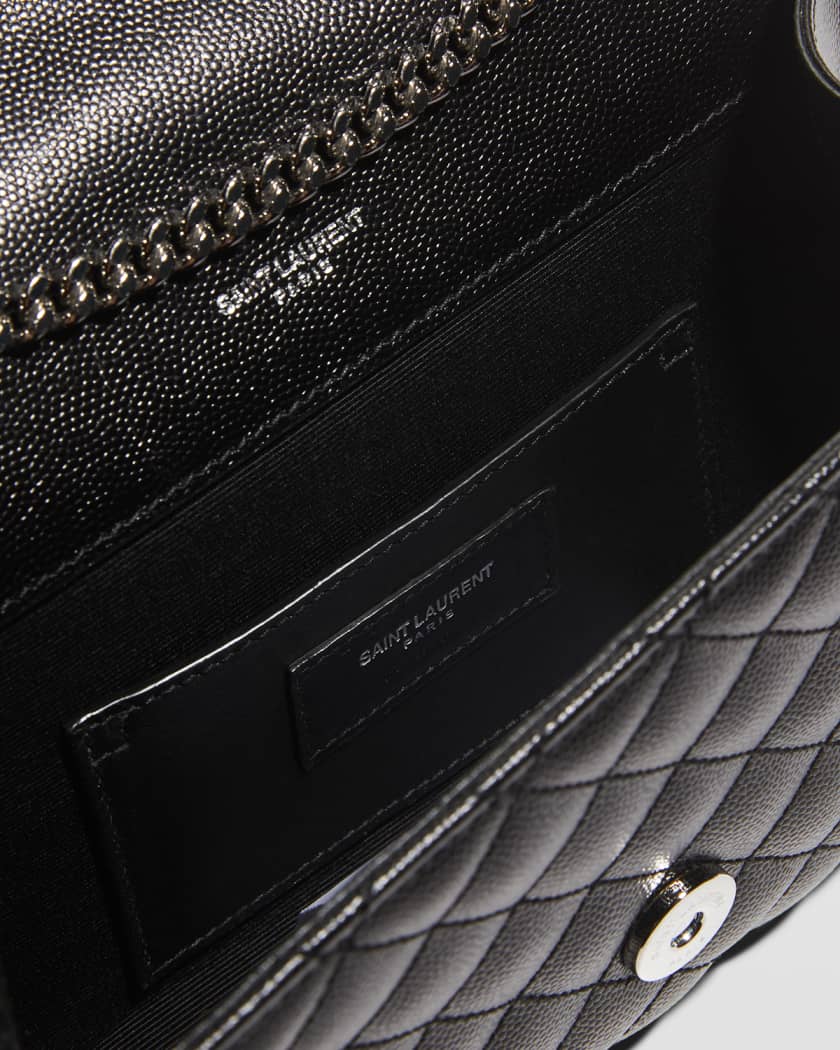 Saint Laurent Small YSL Monogram Leather Satchel Bag