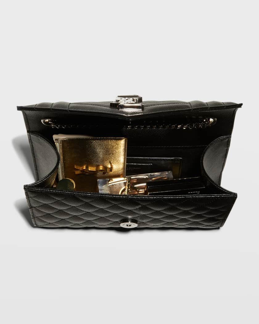 Saint Laurent Envelope Triquilt Small YSL Shoulder Bag in Grained