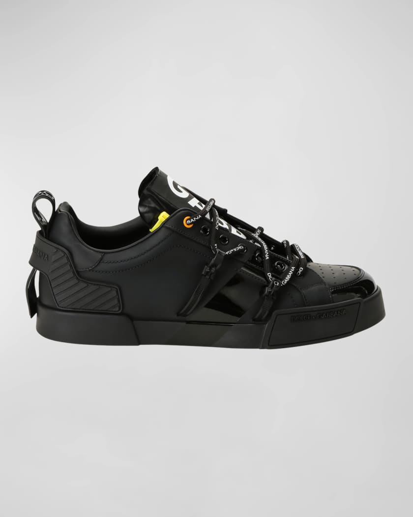 Dolce Gabbana Men s Portofino Leather Logo Sneakers Neiman Marcus
