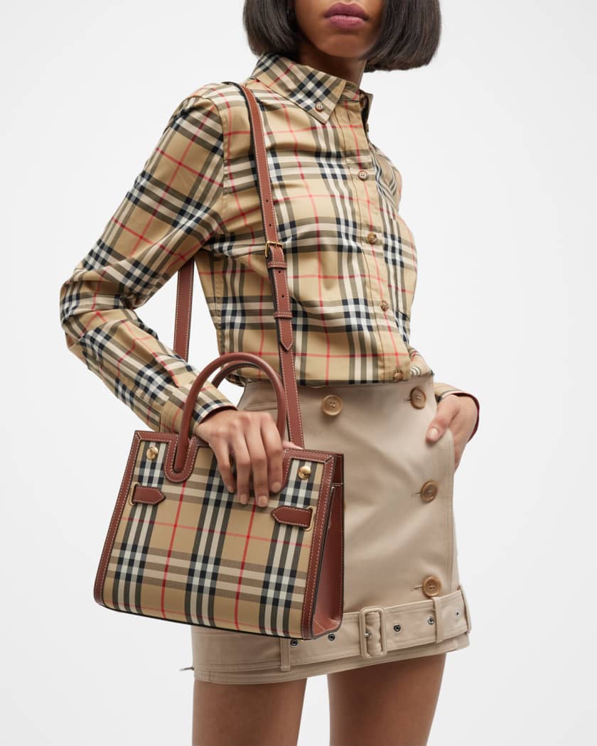 Burberry Title Mini Vintage Check Tote Bag | Neiman Marcus