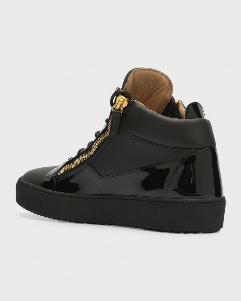 Giuseppe Zanotti Men's Embossed Leather Mid-Top Sneakers