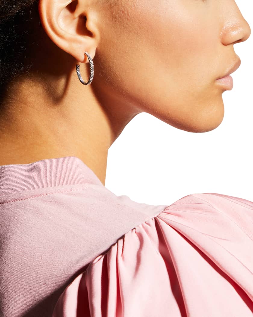 LAGOS Signature Caviar Hoop Earrings 25mm Neiman Marcus