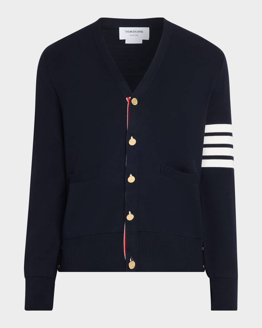 THOM BROWNE ミラノ ステッチ　ニット Thom Browne Men's Milano Stitch V Neck Cardigan In Cotton W 4 Bar