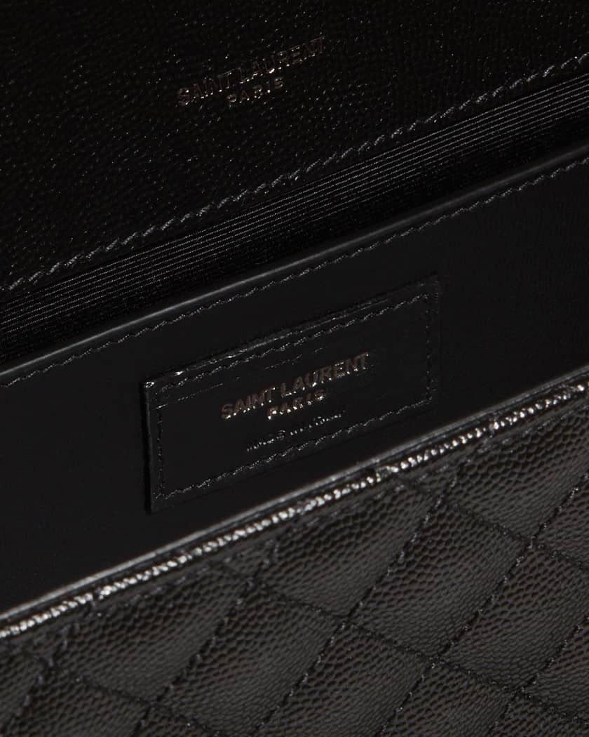 Envelope Triquilt Medium YSL Shoulder Bag in Grained Leather