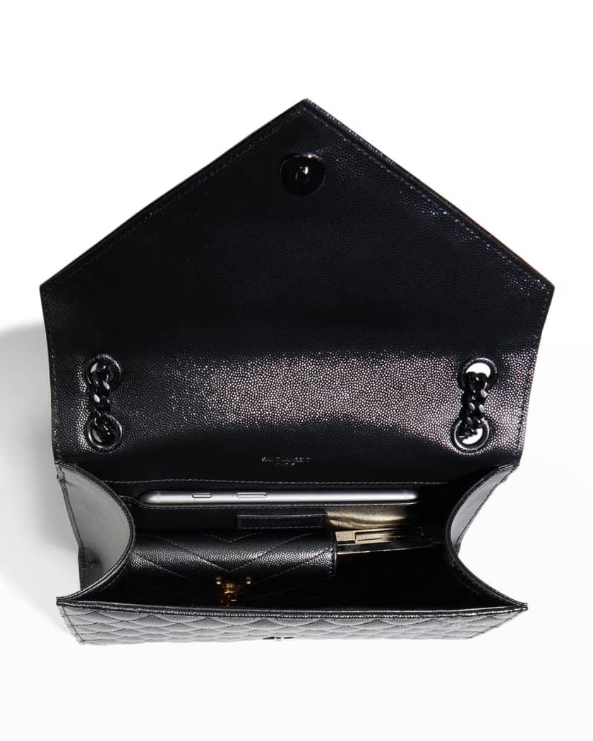 Saint Laurent Medium Ysl Envelope Chain Shoulder Bag in Black