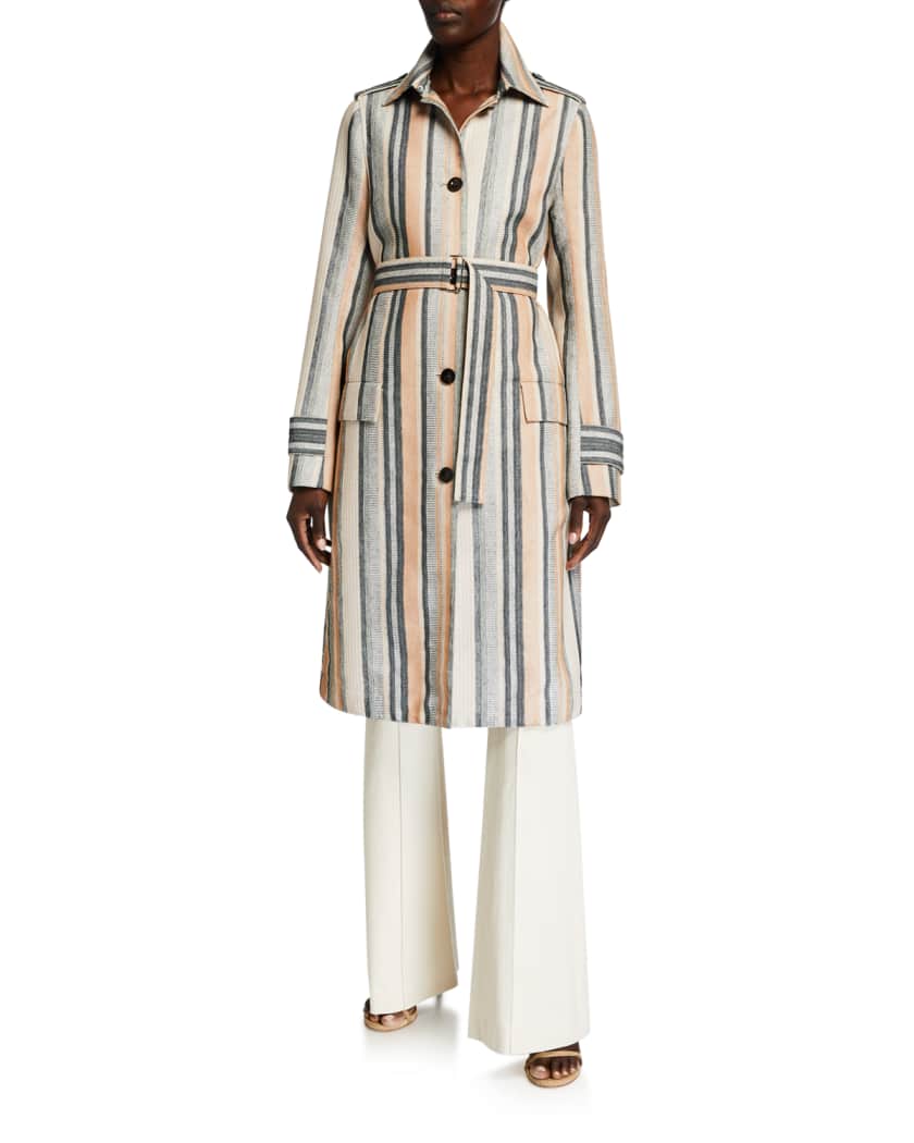 Burberry striped trench on sale coat