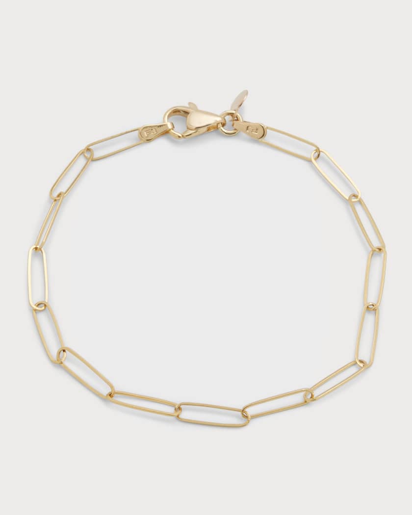 14k Gold Large Open Link Chain Bracelet - Zoe Lev Jewelry