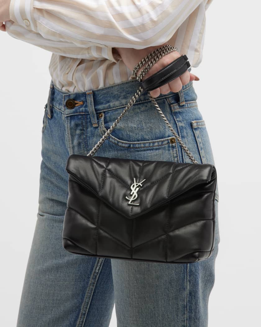 Shop Saint Laurent Puffer Toy Bag In Denim