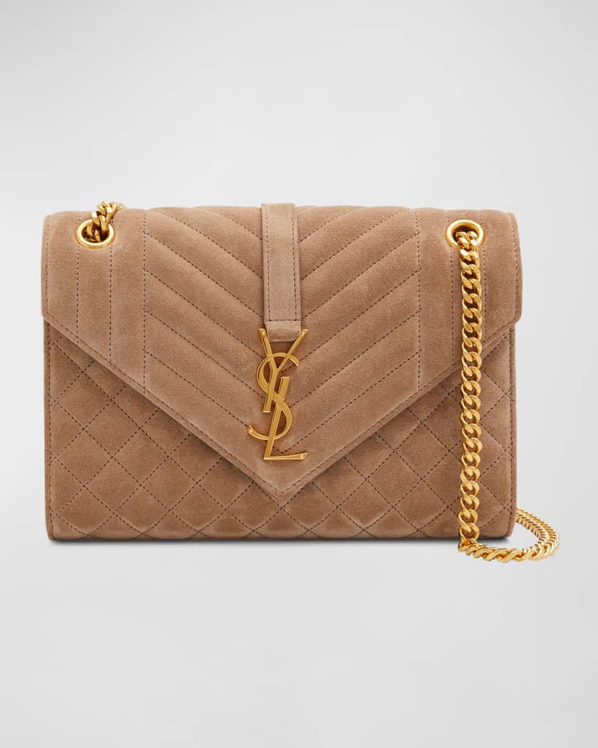 Saint Laurent Medium YSL Envelope Quilted Chain Shoulder Bag