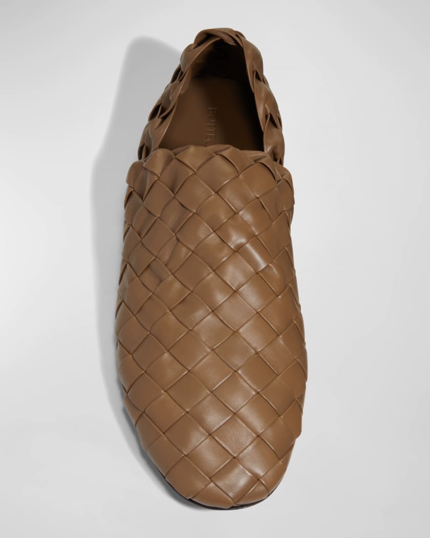 Bottega Veneta Men's Intrecciato Leather Slippers - Bergdorf Goodman