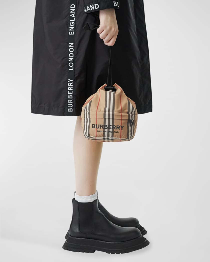 Burberry Phoebe Heritage Stripe Bucket Bag | Neiman Marcus