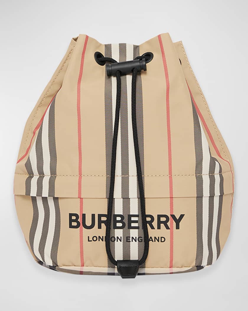 Burberry Phoebe Heritage Stripe Bucket Bag | Neiman Marcus