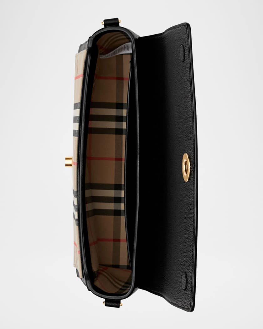 Burberry Note Medium Leather Vintage Check Crossbody Bag