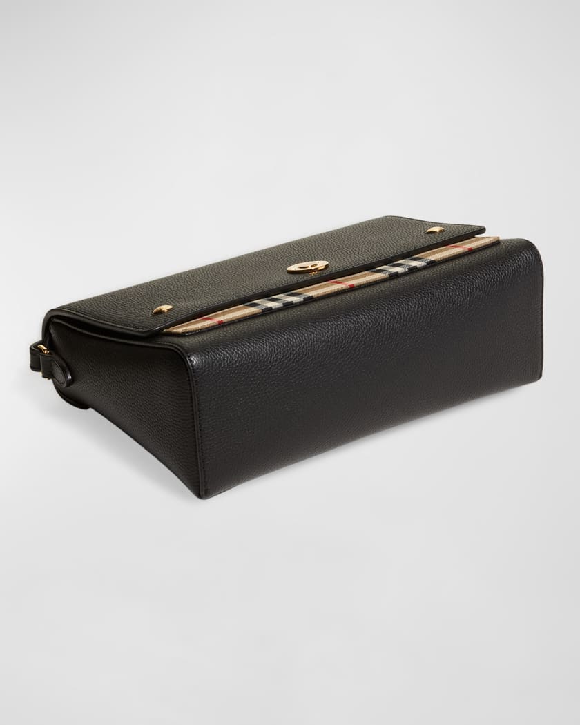 Burberry Note Medium Leather Vintage Check Crossbody Bag