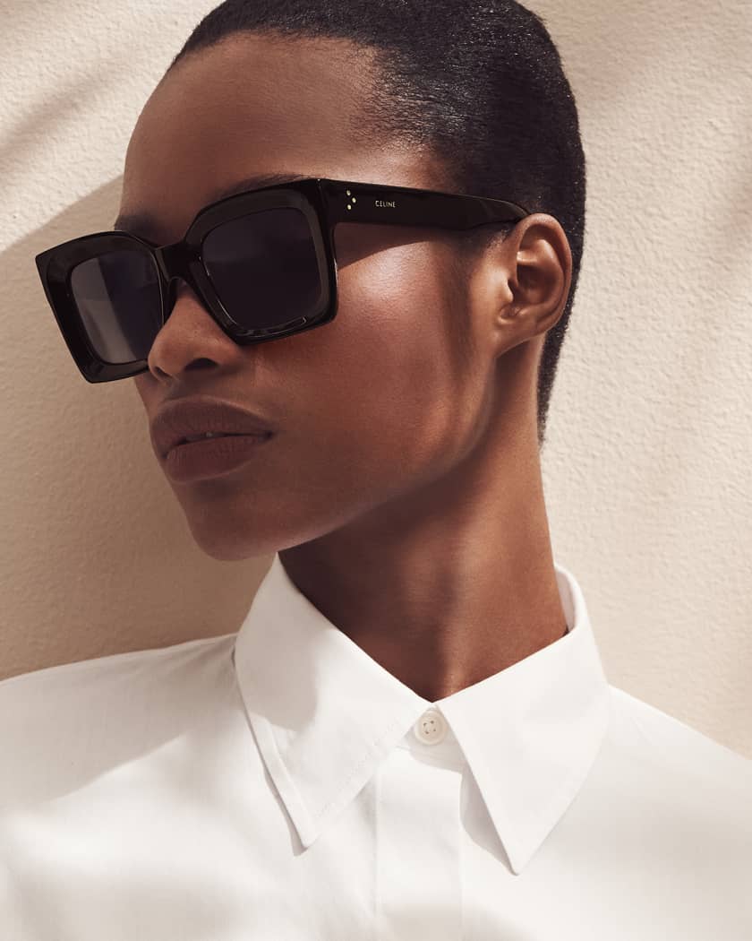 Celine square monochromatic acetate & metal sunglasses shop
