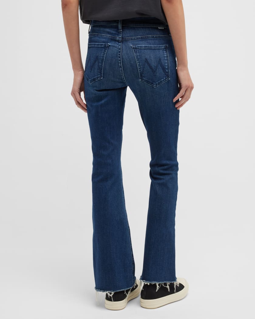 MOTHER The Weekender Frayed Flare Jeans Neiman Marcus