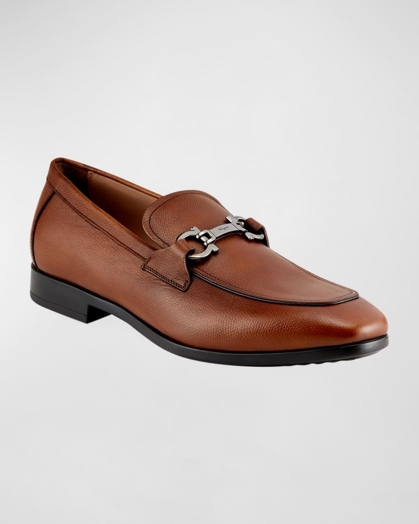 Men's Pebbled Leather Gancini Loafers