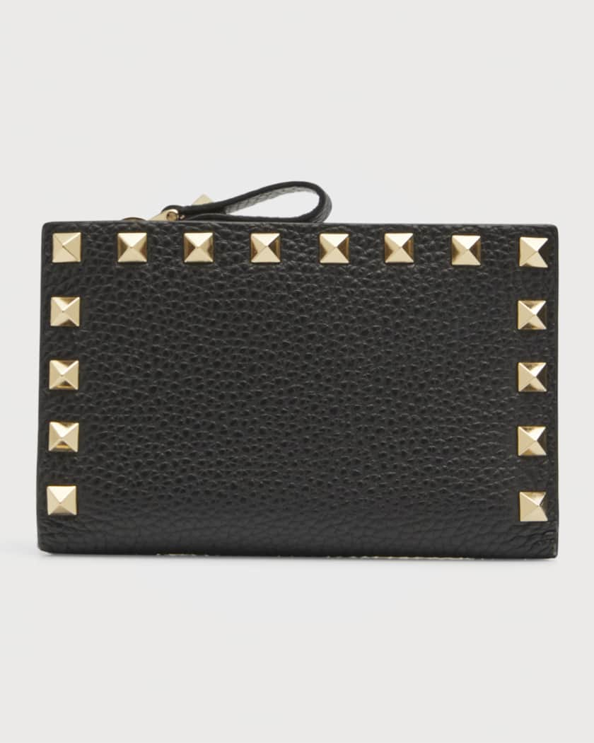 Rockstud Leather Zip Coin Purse/Card Holder