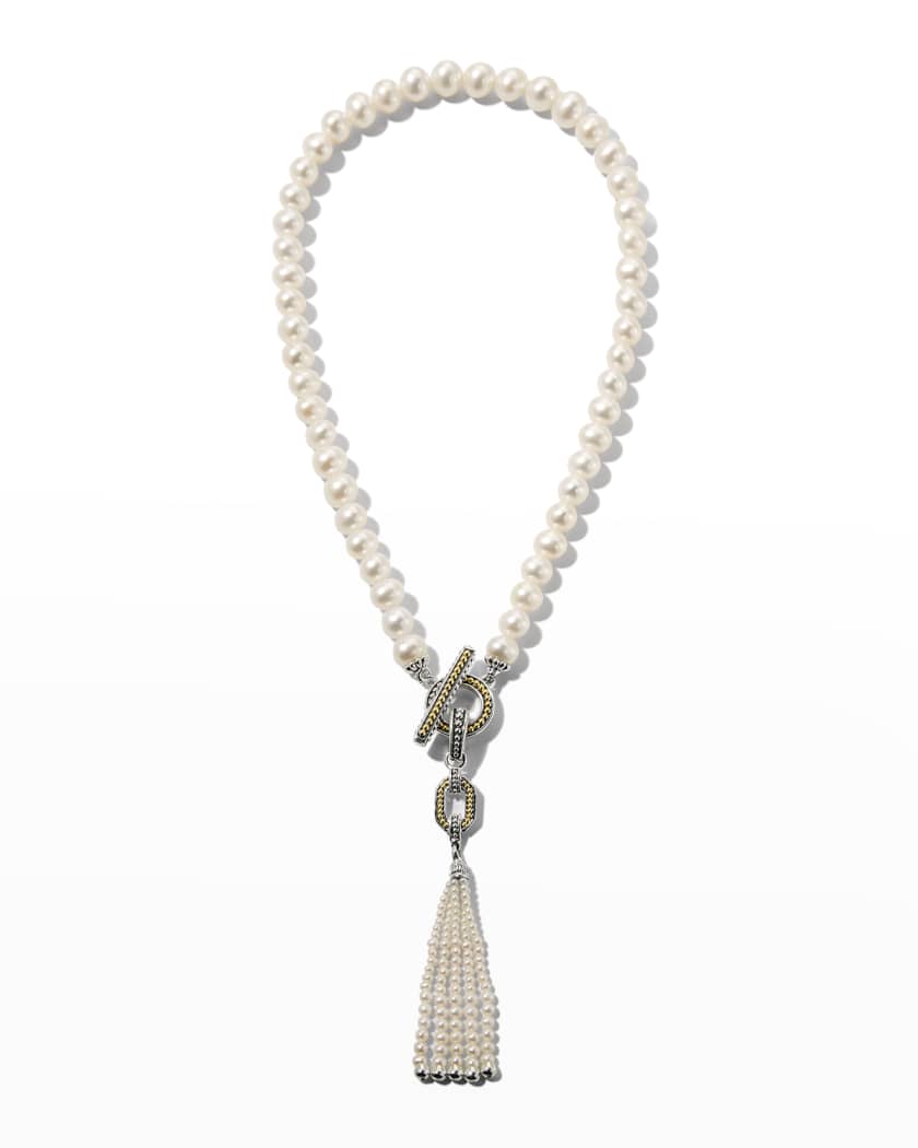 Lagos Luna Pearl Tassel Pendant Necklace Neiman Marcus
