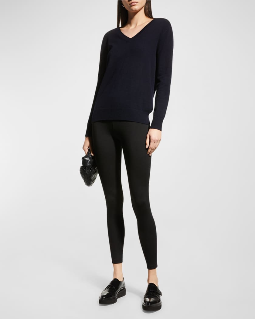 Ankle-Snap Ponte Leggings - Solid