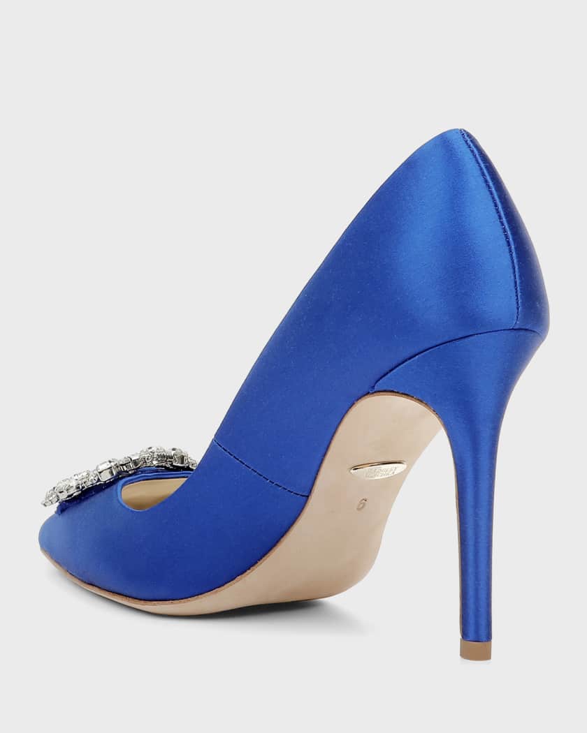 Badgley mischka top blue satin shoes