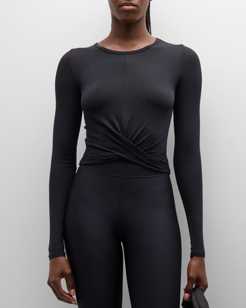 Alo Yoga Cross Front Long Sleeve Crop Top Neiman Marcus