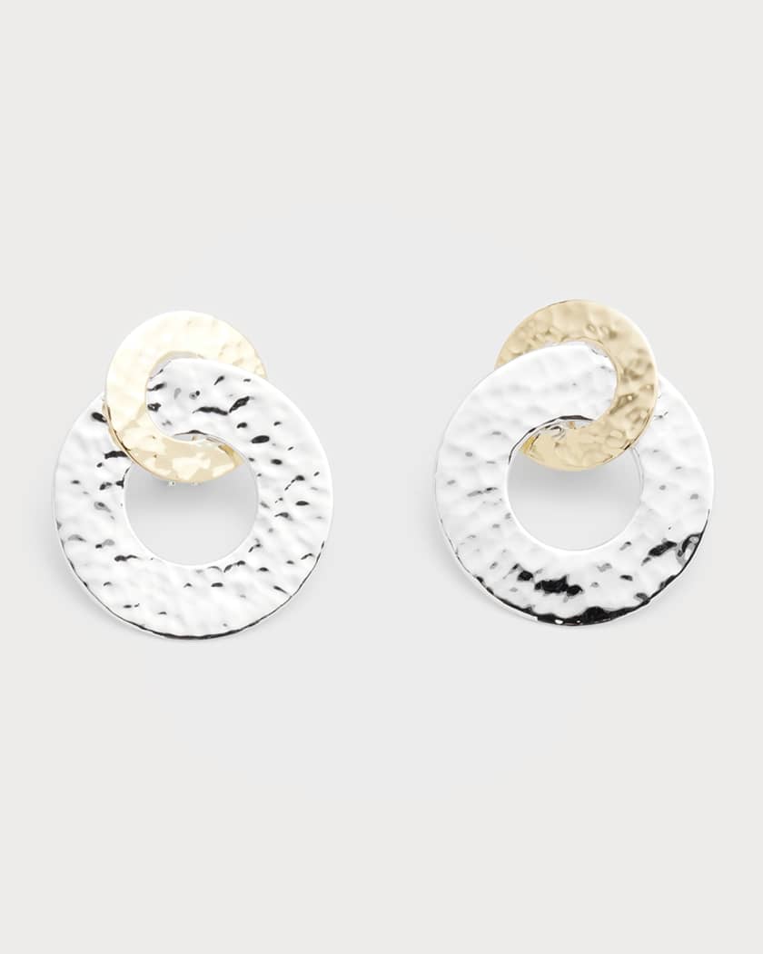 Ippolita Hammered Interlocking Open Disc Earrings in Chimera