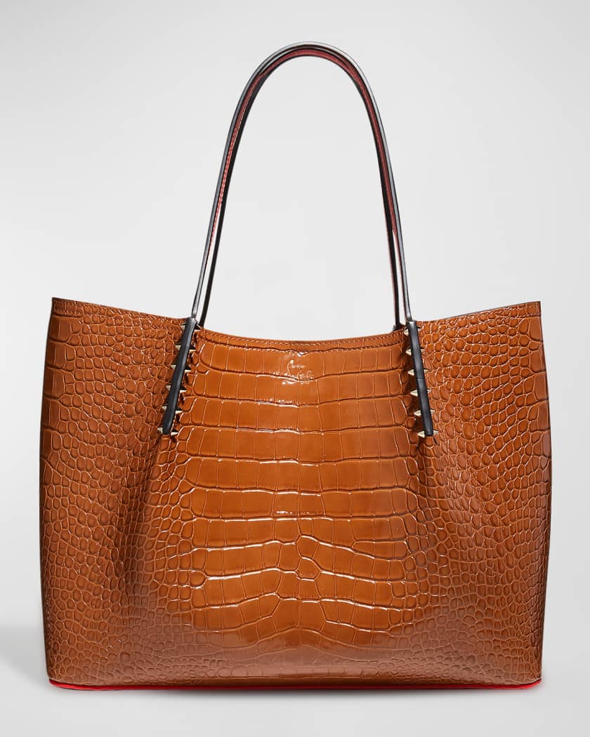 Christian Louboutin Cabarock Large Mock-Croc Tote Bag | Neiman Marcus