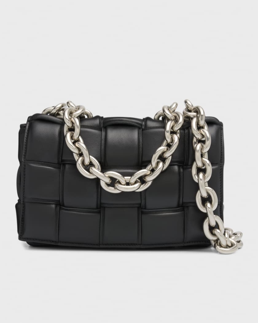 Bottega Veneta Raintree Intreccio Leather Padded Chain Cassette Bag  631421VBWZ03035 - Handbags - Jomashop