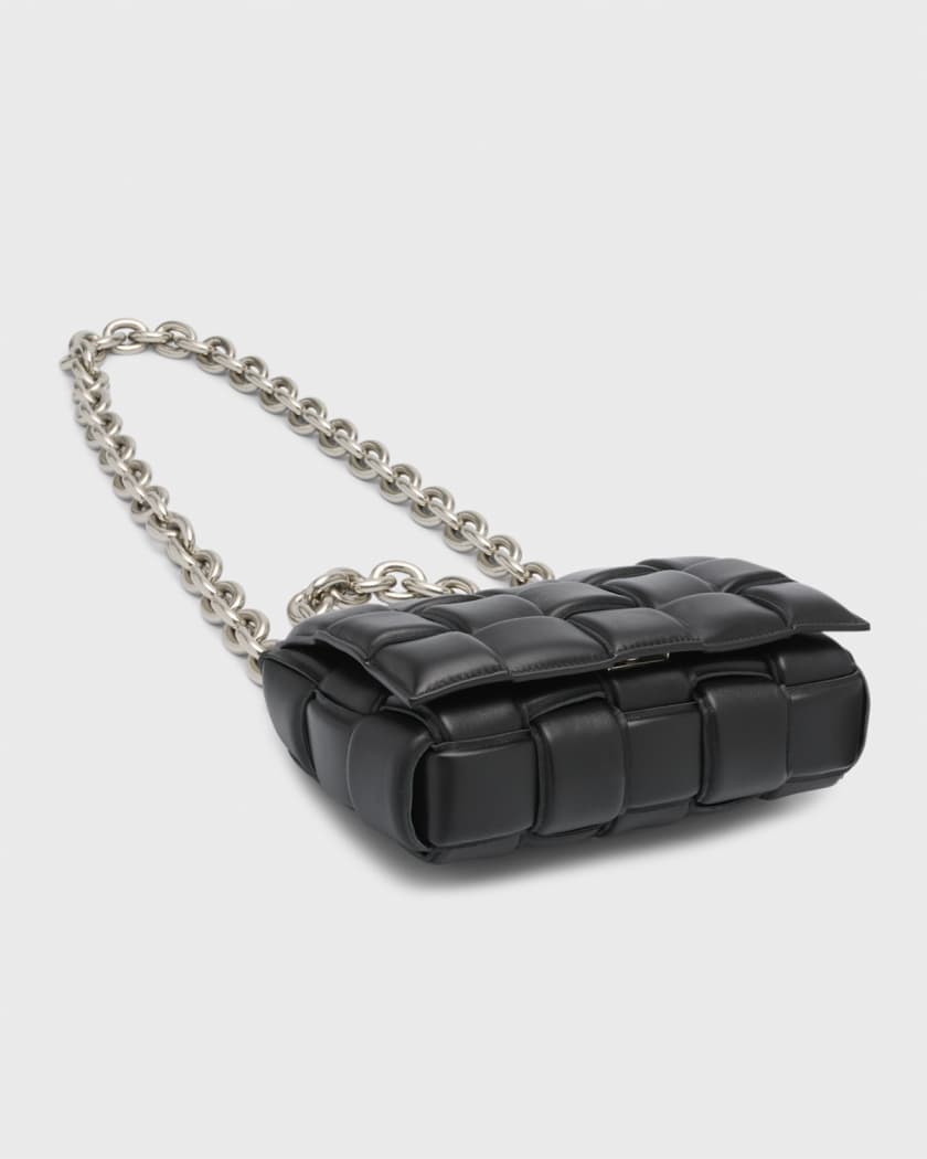 BOTTEGA VENETA Suede Maxi Intrecciato Padded Chain Cassette Crossbody Bag  Wasabi 1063104
