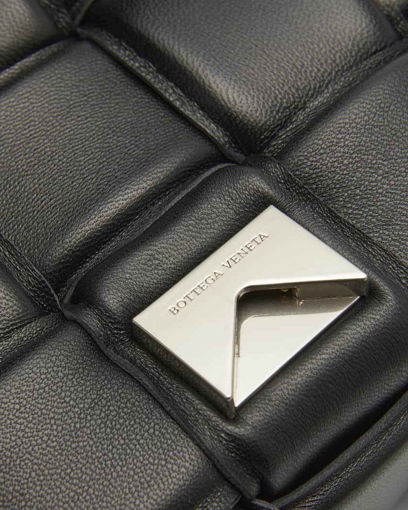 Bottega Veneta - Anchor Black Silver Metallic Leather Mini Pouch