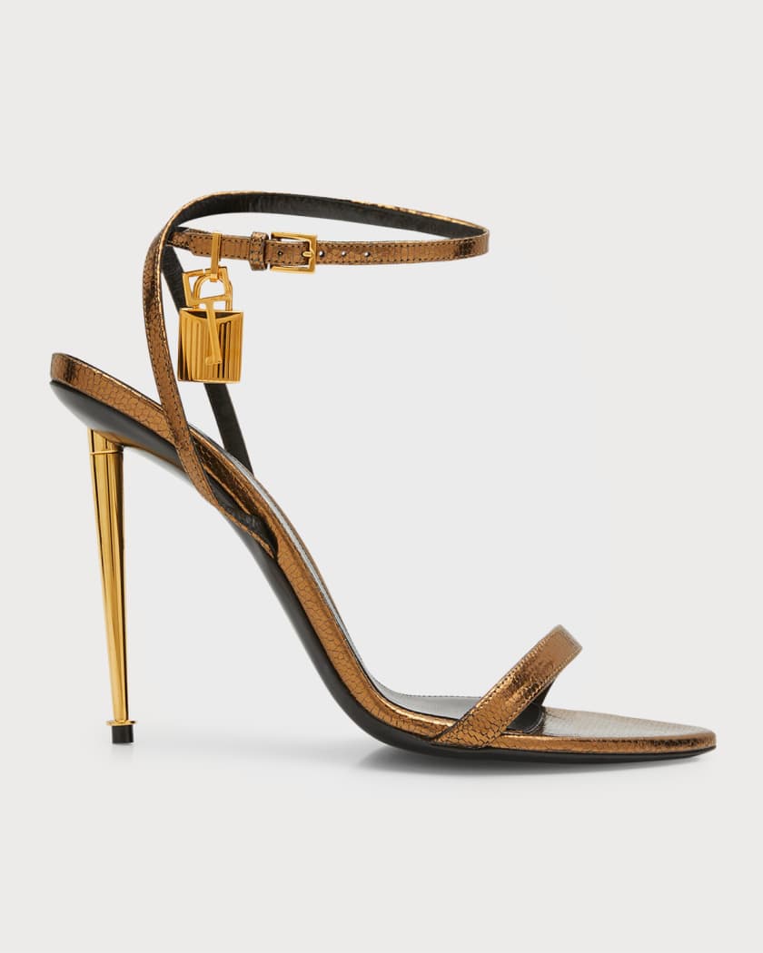 TOM FORD 105mm Metallic Lizard-Print ...