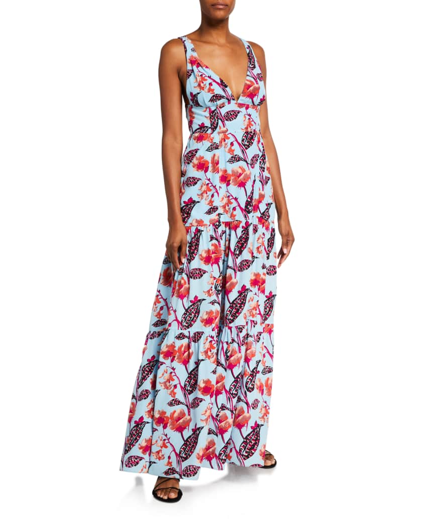 A.L.C. Rae Sleeveless Floral-Print Silk