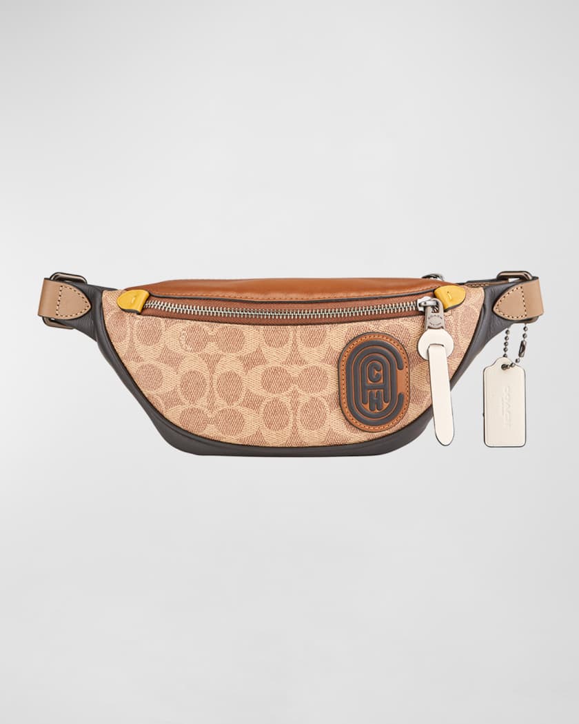Coach Men's Signature Canvas/Leather Belt Bag | Neiman Marcus