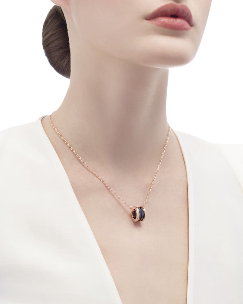 BVLGARI  18k Rose Gold Black Ceramic Necklace | Neiman Marcus