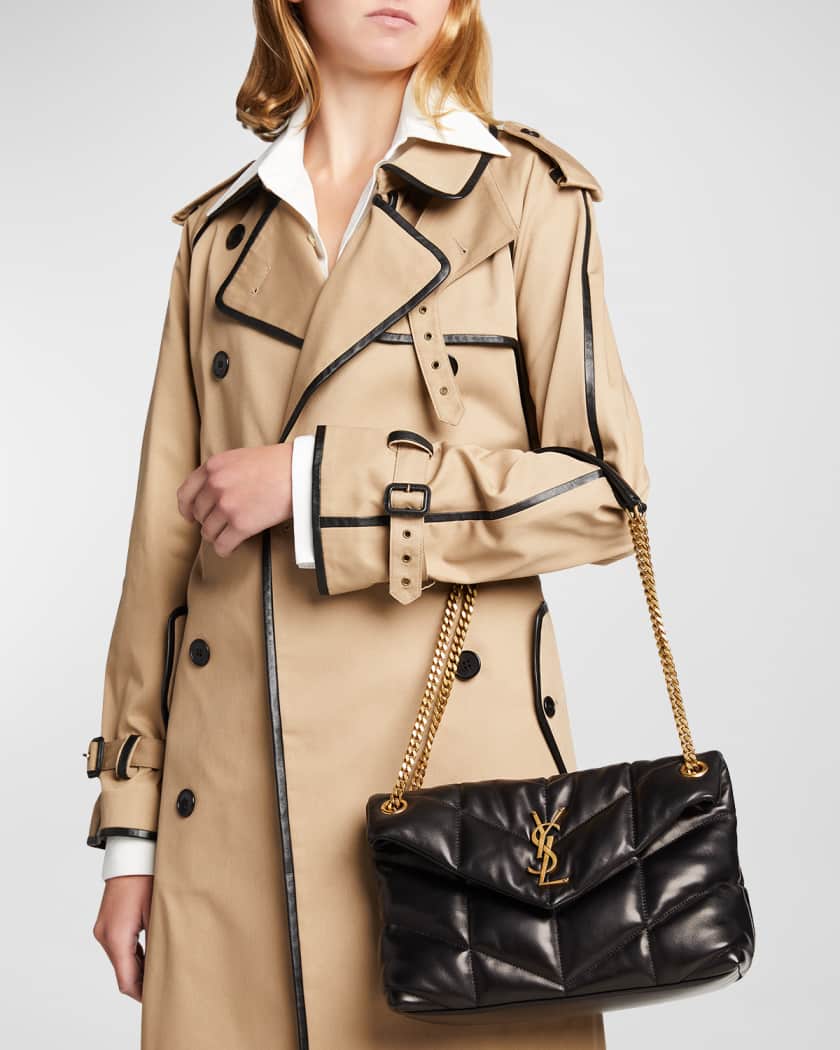 Lou Puffer Small YSL Shoulder Bag in Quilted Leather