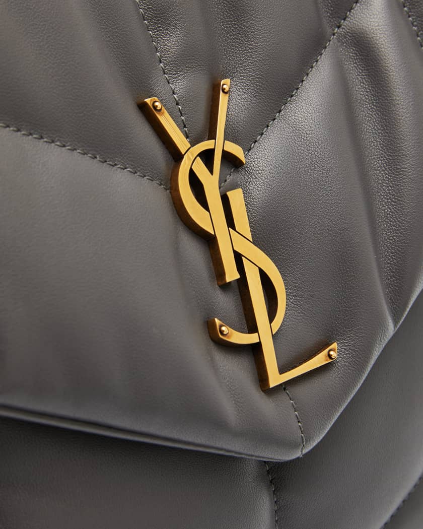 Saint laurent loulou monogram ysl cheap medium quilted leather backpack storm