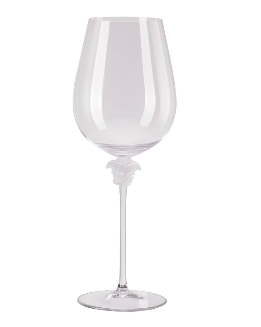 Versace Medusa Lumiere Bordeaux Red Wine Glass Neiman Marcus