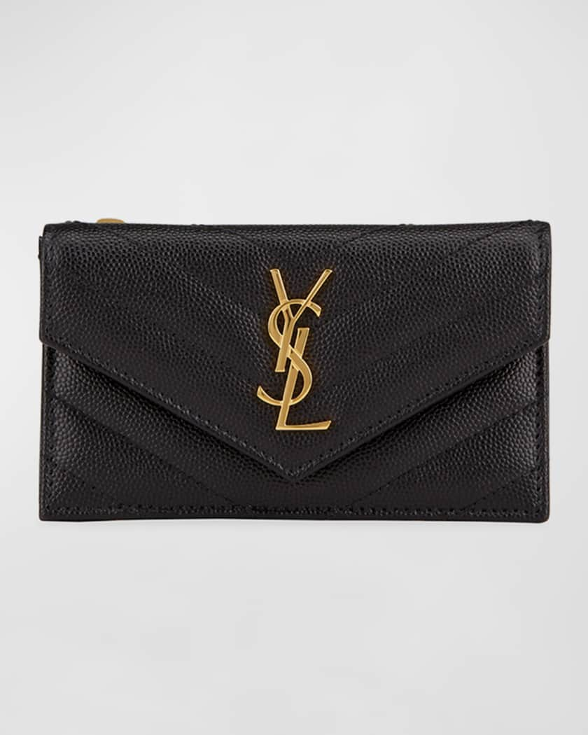 Saint Laurent Monogramme Small Grain de Poudre YSL Envelope Wallet