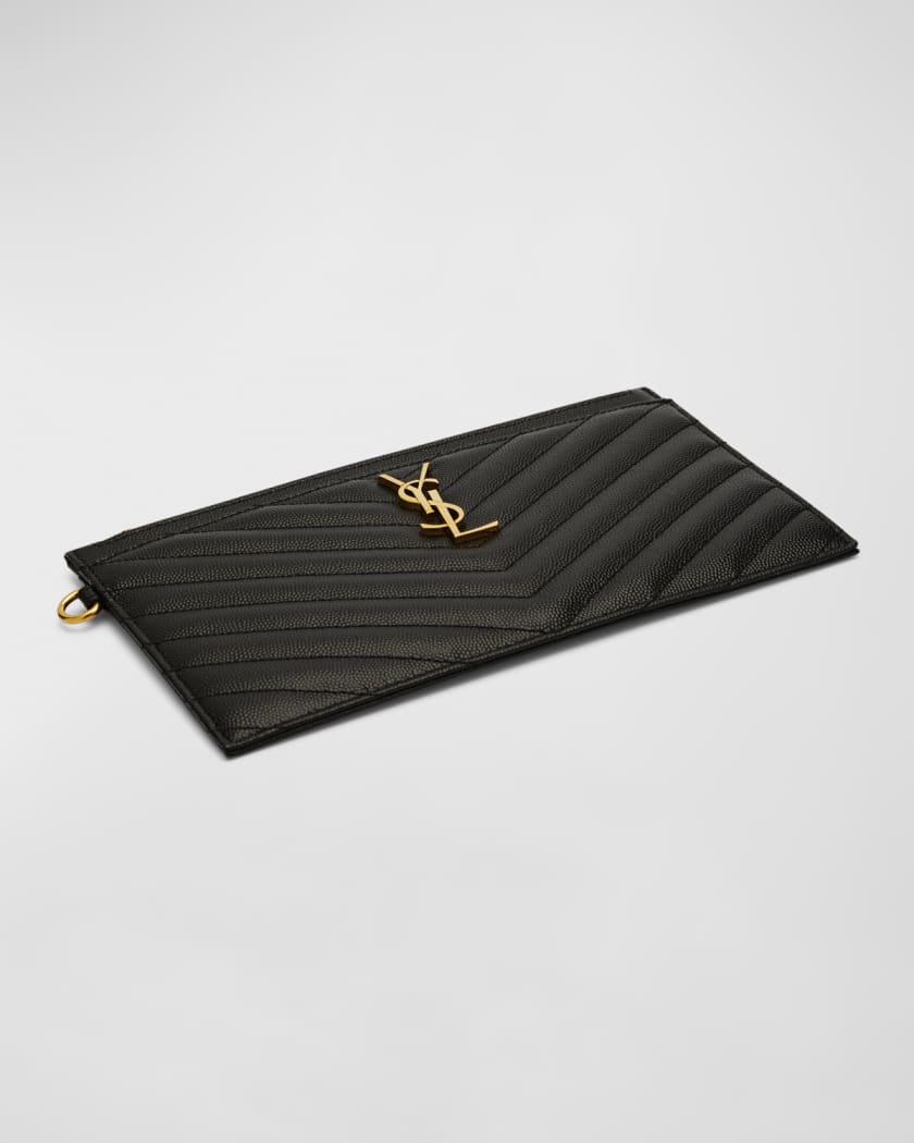 Monogram ysl matte shop quilted bill pouch wallet