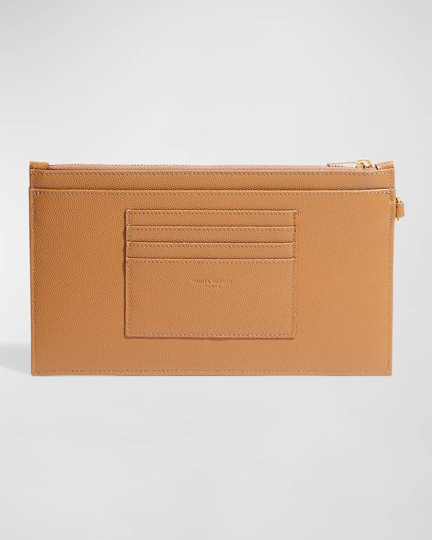 YSL Monogram Large Bill Pouch in Grained Leather