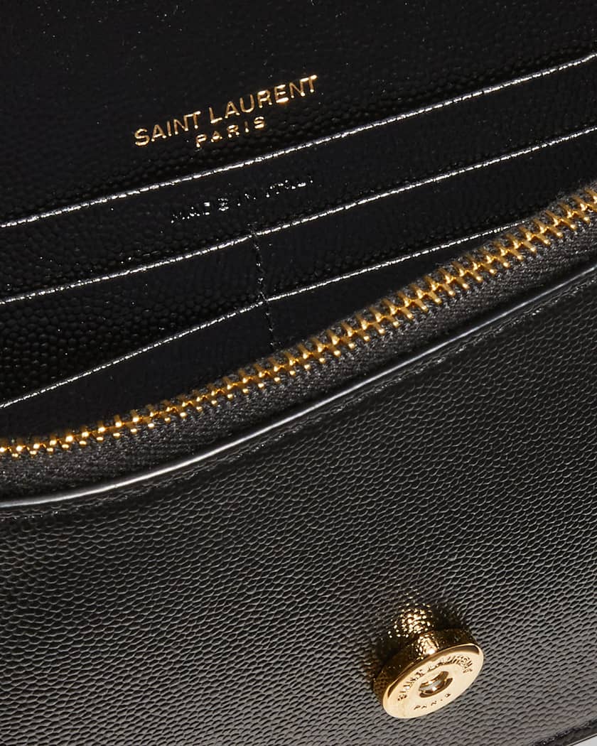 Saint Laurent Kate Xs Ysl Monogram Grain de Poudre Wallet on Chain