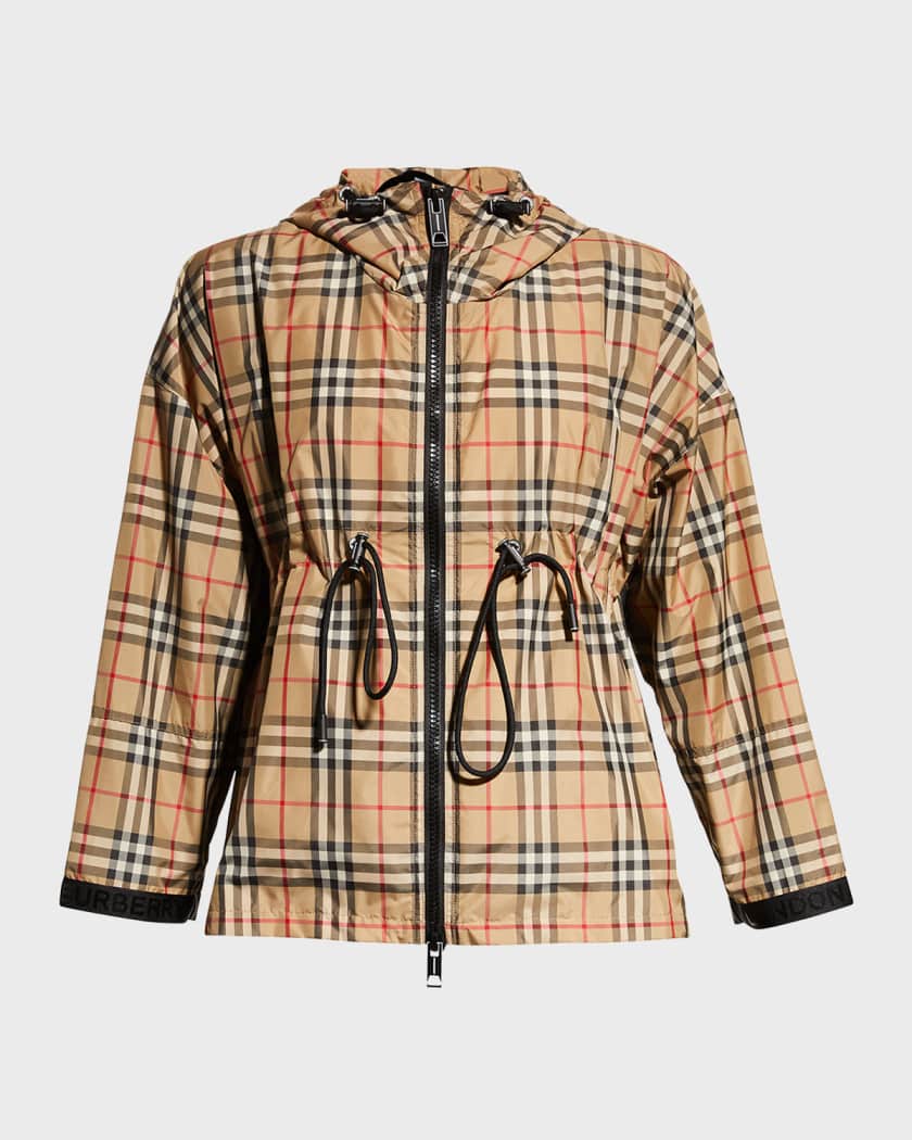 Smuk udgifterne video Burberry Logo Tape Vintage Check Hooded Jacket | Neiman Marcus