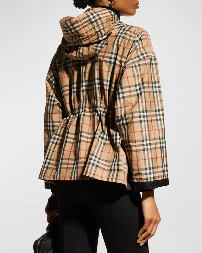 Womens Burberry black Vintage Check Oversized Hoodie